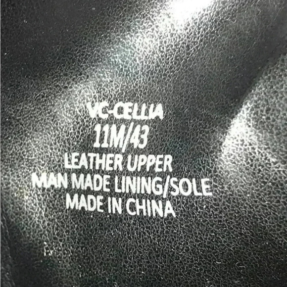 Vince Camuto Like New Black Cellia Leather Slingback Opened Peep Toe Heels 11M - Picture 11 of 16